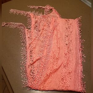 Coral Lace Scarf